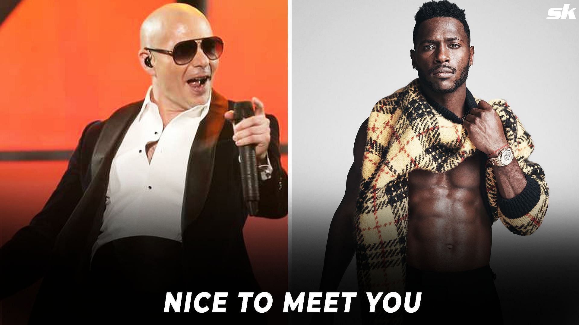 Recording artist Pitbull and former NFL wide receiver Antonio Brown