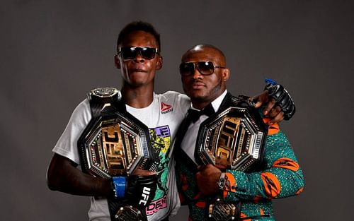 Israel Adesanya and Kamaru Usman. Image credit: Mike Roach/Zuffa LLC/Zuffa LLC via Getty Images