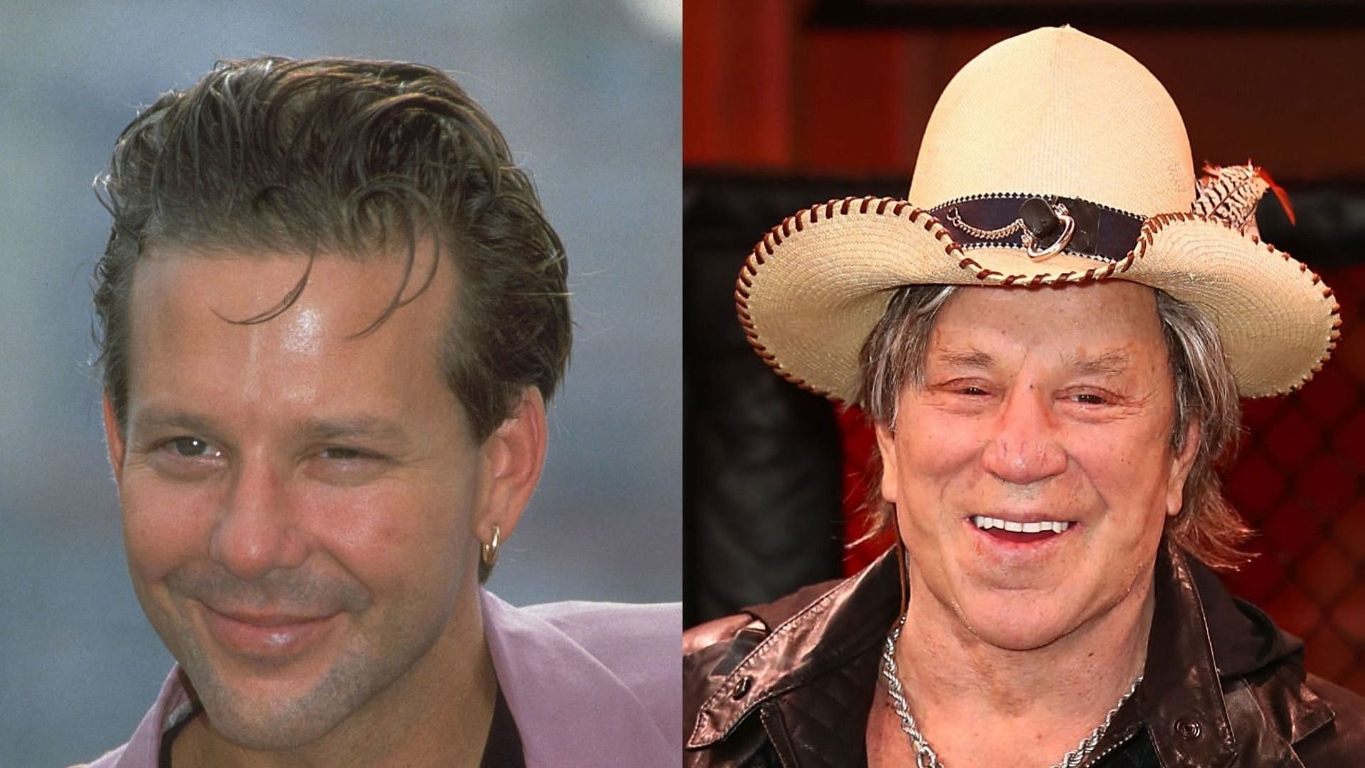 Mickey Rourke&#039;s looks garnered renewed attention after recent Newsmax appearance (Image via Diane Freed/Getty Images and Joe Scarnici/Getty Images)