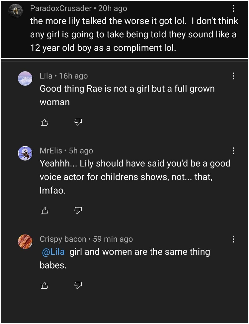 The more Lily spoke, the commenters figured it just got worse (Image via OTV Munchables!/YouTube)