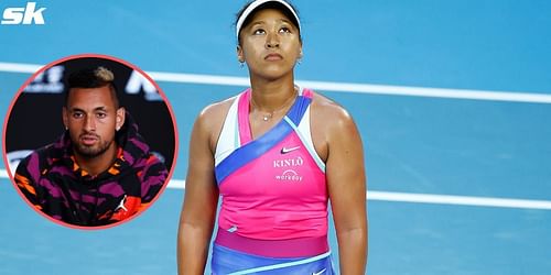 Nick Kyrgios [inset] has come out in defense of Naomi Osaka