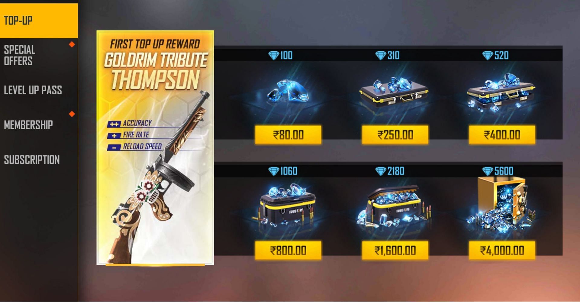 Players can use official sources to buy diamonds (Image via Garena)