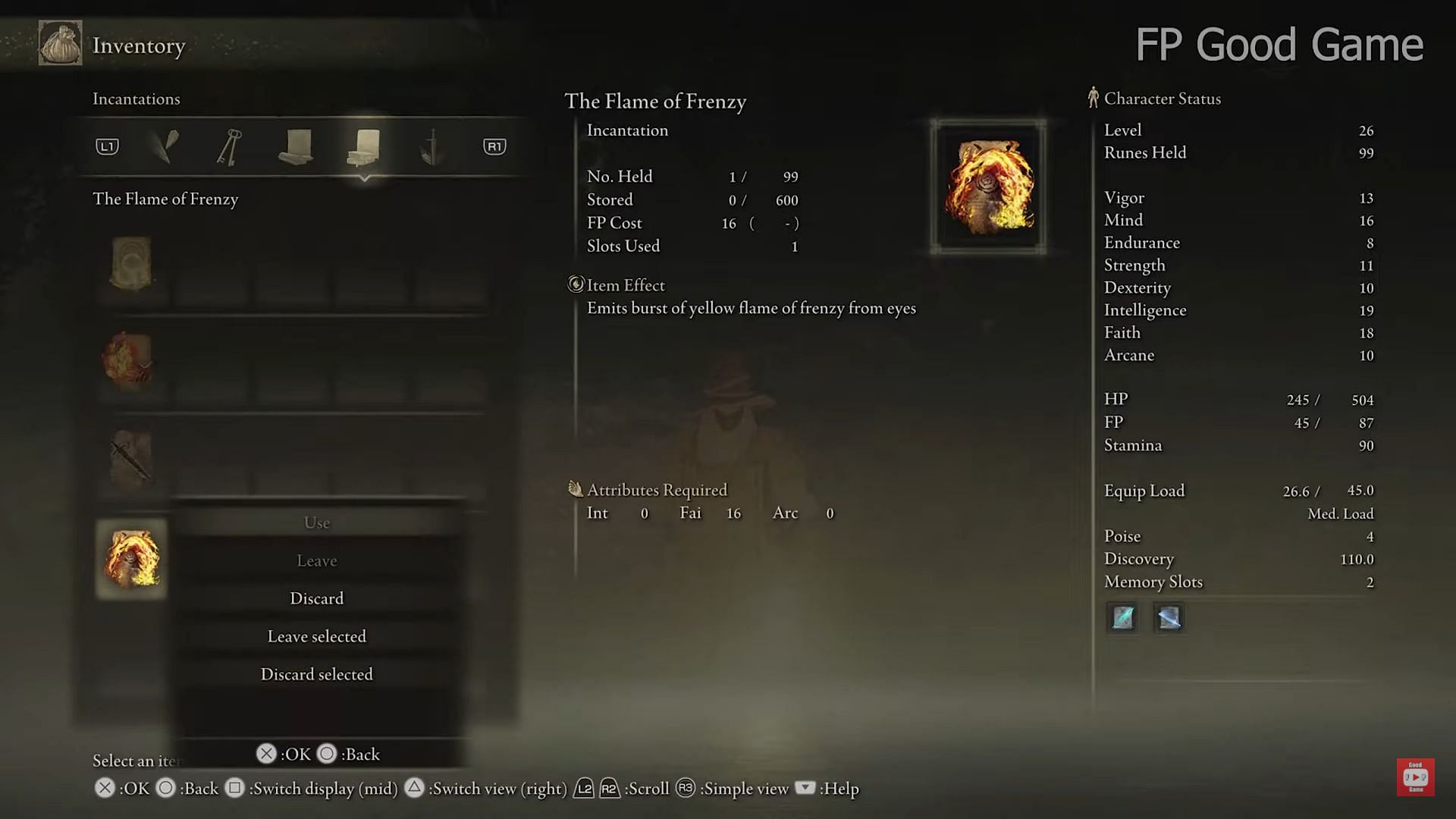 Flame of Frenzy in Elden Ring is a powerful incantation for hybrid Faith builds (Image via FP Good Game/Youtube)