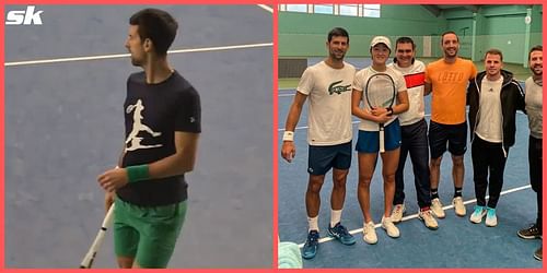 Novak Djokovic during a practice session in Belgrade, Serbia