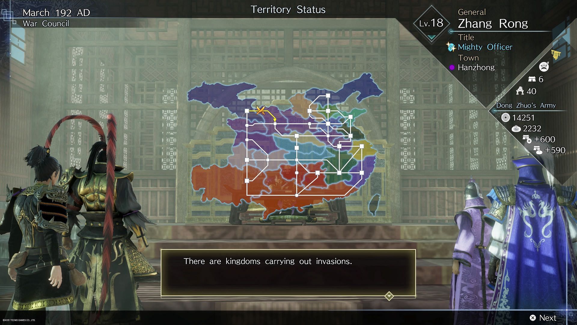 The strategy aspect of Dynasty Warriors 9: Empires is satisfying (Image via Tecmo Koei)