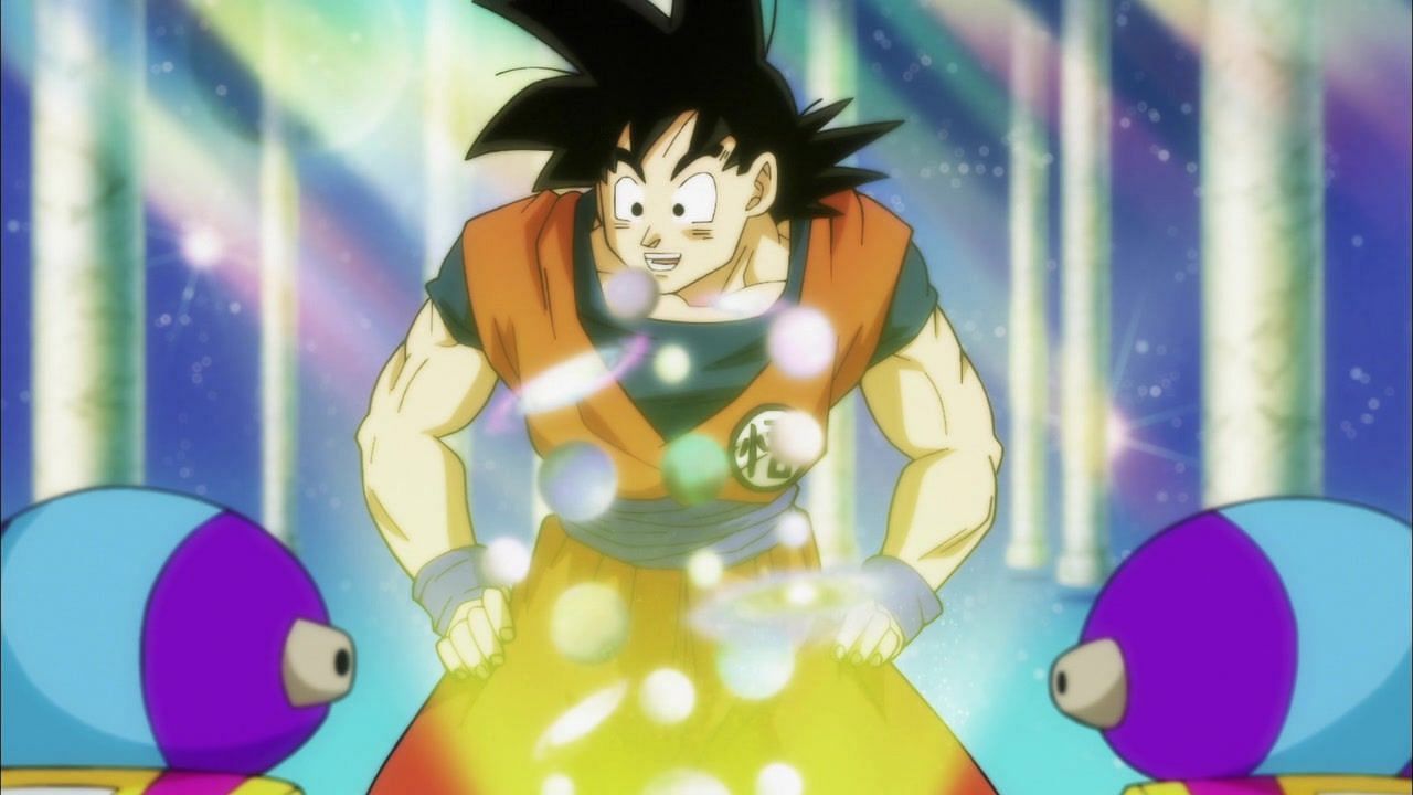 Goku talking with both present and future Zeno at the same time (Image via Toei Animation)
