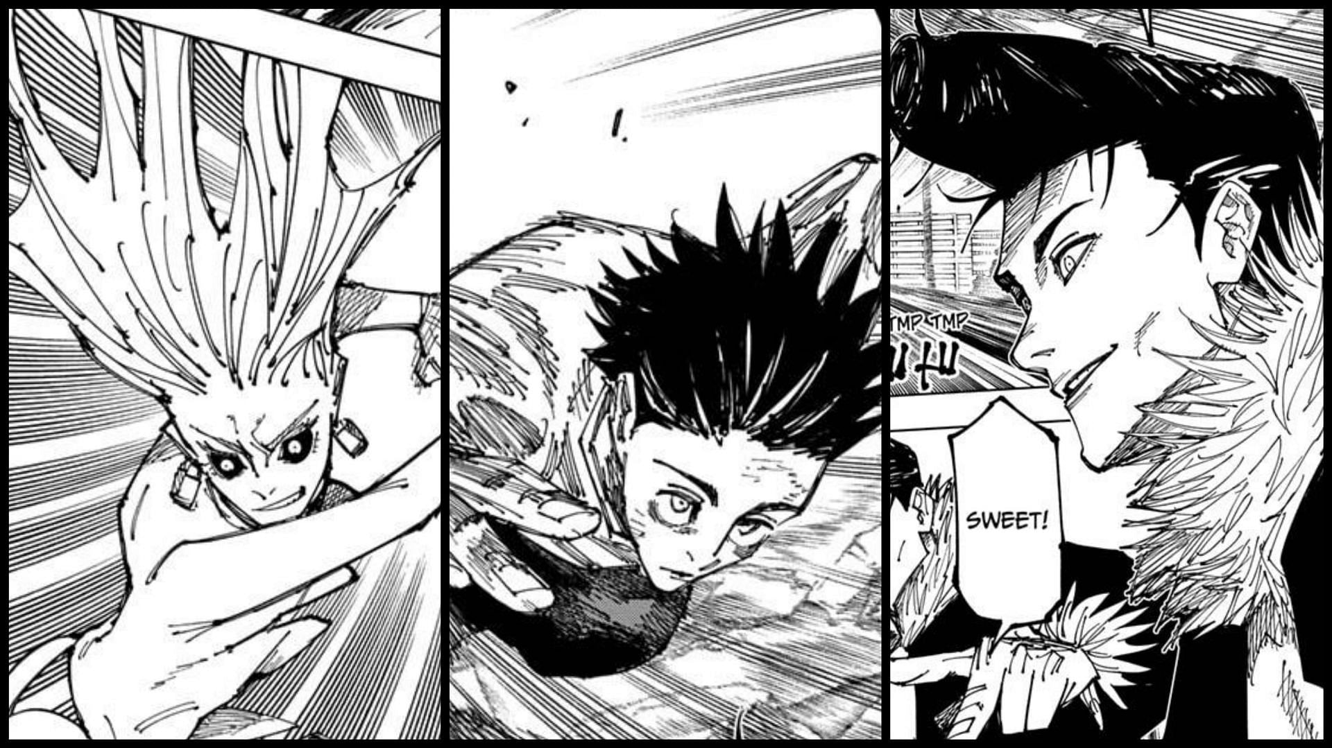 Uro, Yuta, and Ryu battle each other in chapter 177 (Image via Shueisha)