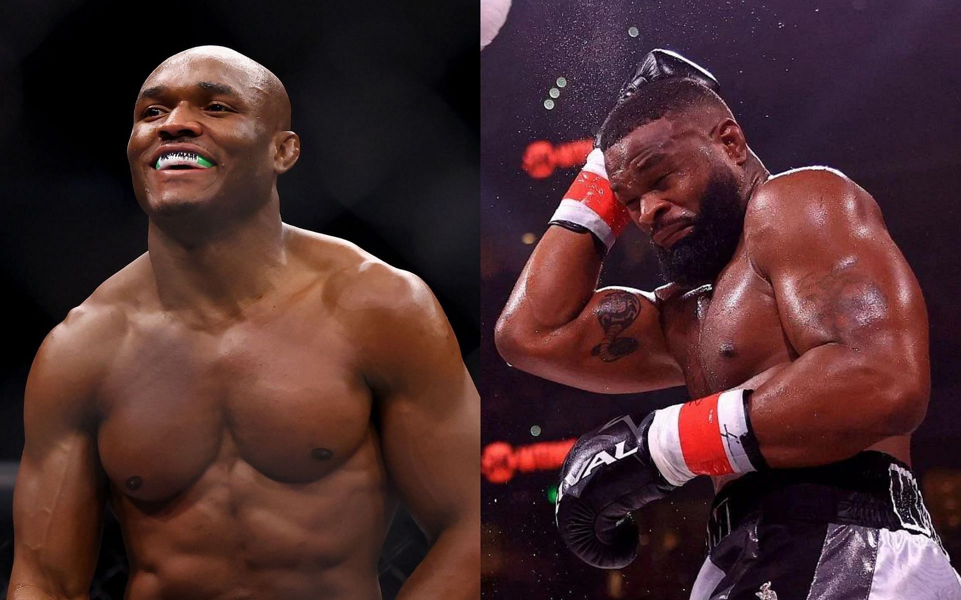 Kamaru Usman [left], Tyron Woodley [right]