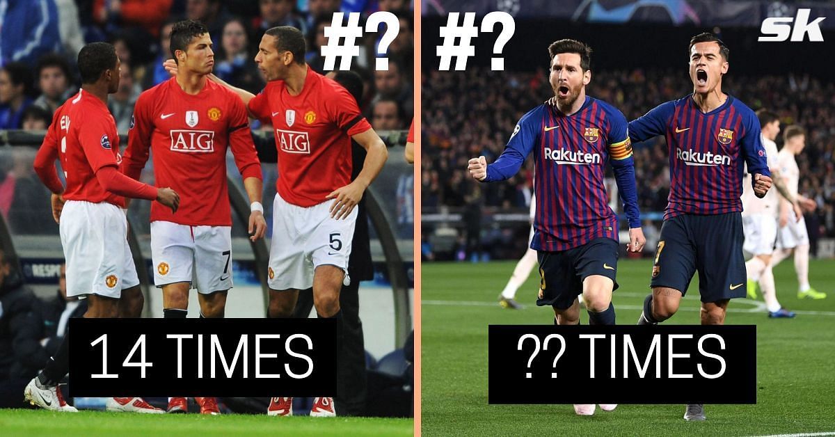 Manchester United and Barcelona are among the teams with the most Champions League quarterfinal appearances