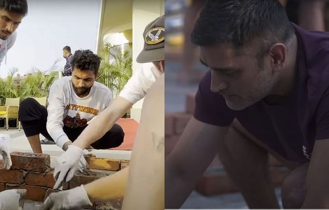 [Watch] MS Dhoni and fellow CSK players participate in a team-building activity