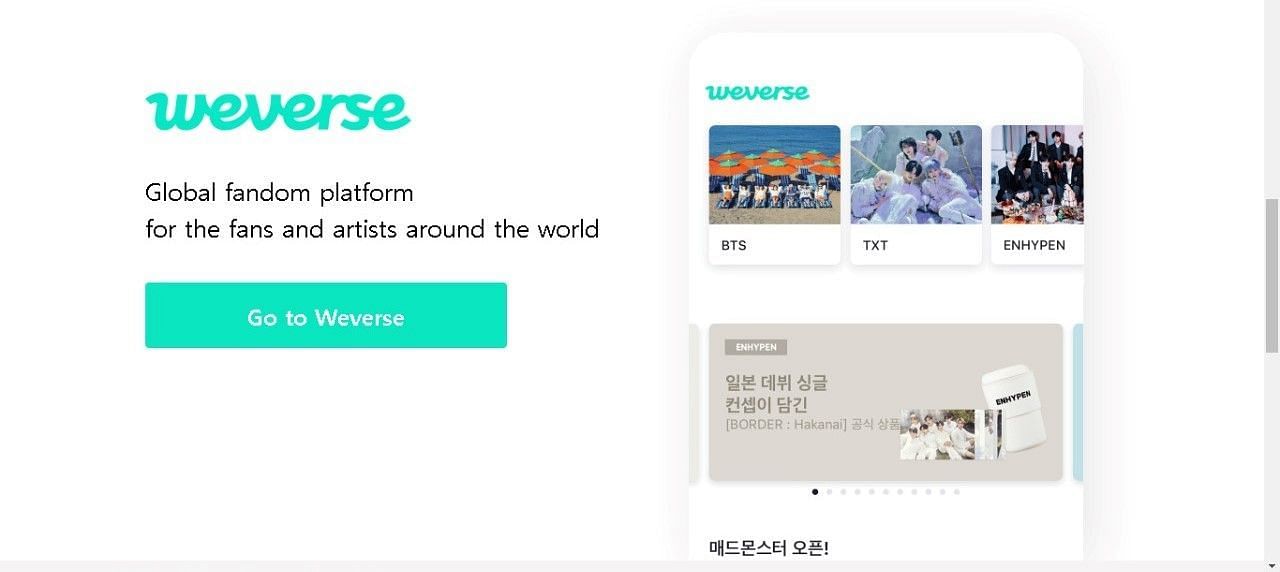 All 7 members interact with fans using Weverse (Image via Weverse)