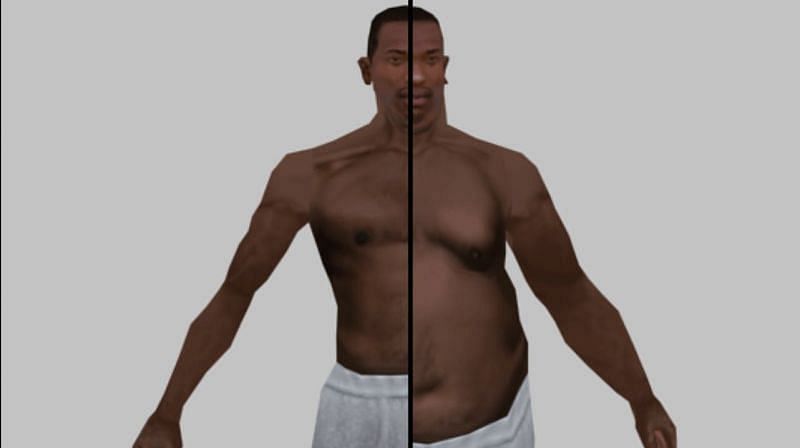 An example of how different CJ&#039;s body type could&#039;ve been back then (Image via Rockstar Games)