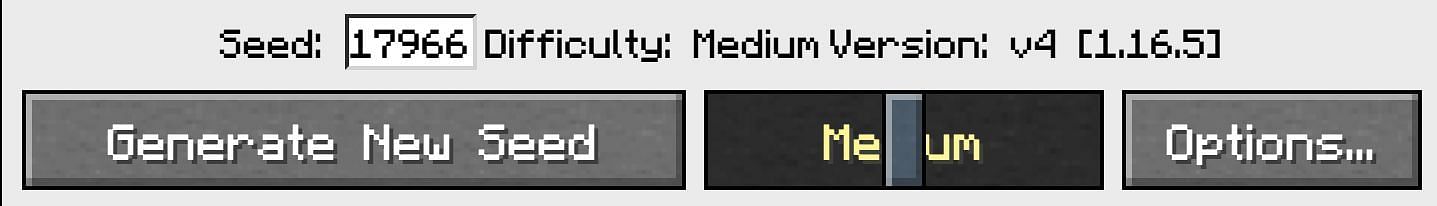 Players can choose a difficulty from the slider ranging from Very Easy to Very Hard (Image via minecraftbingo.com)