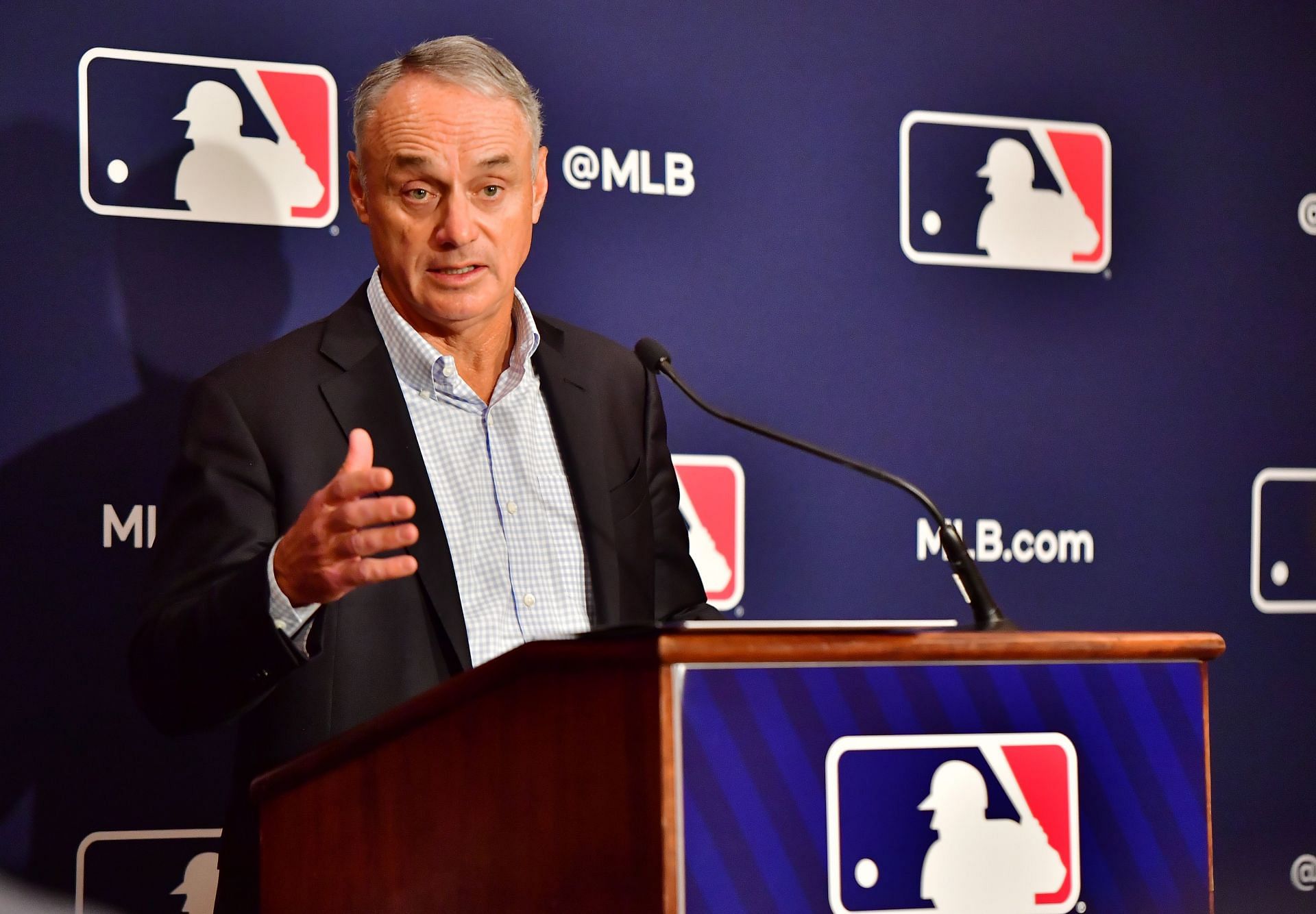 Rob Manfred at the MLB owners meetings