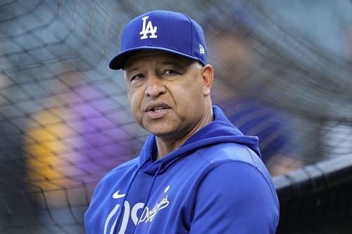 Manager Dave Roberts during last years Division Series - Los Angeles Dodgers v San Francisco Giants - Game Five