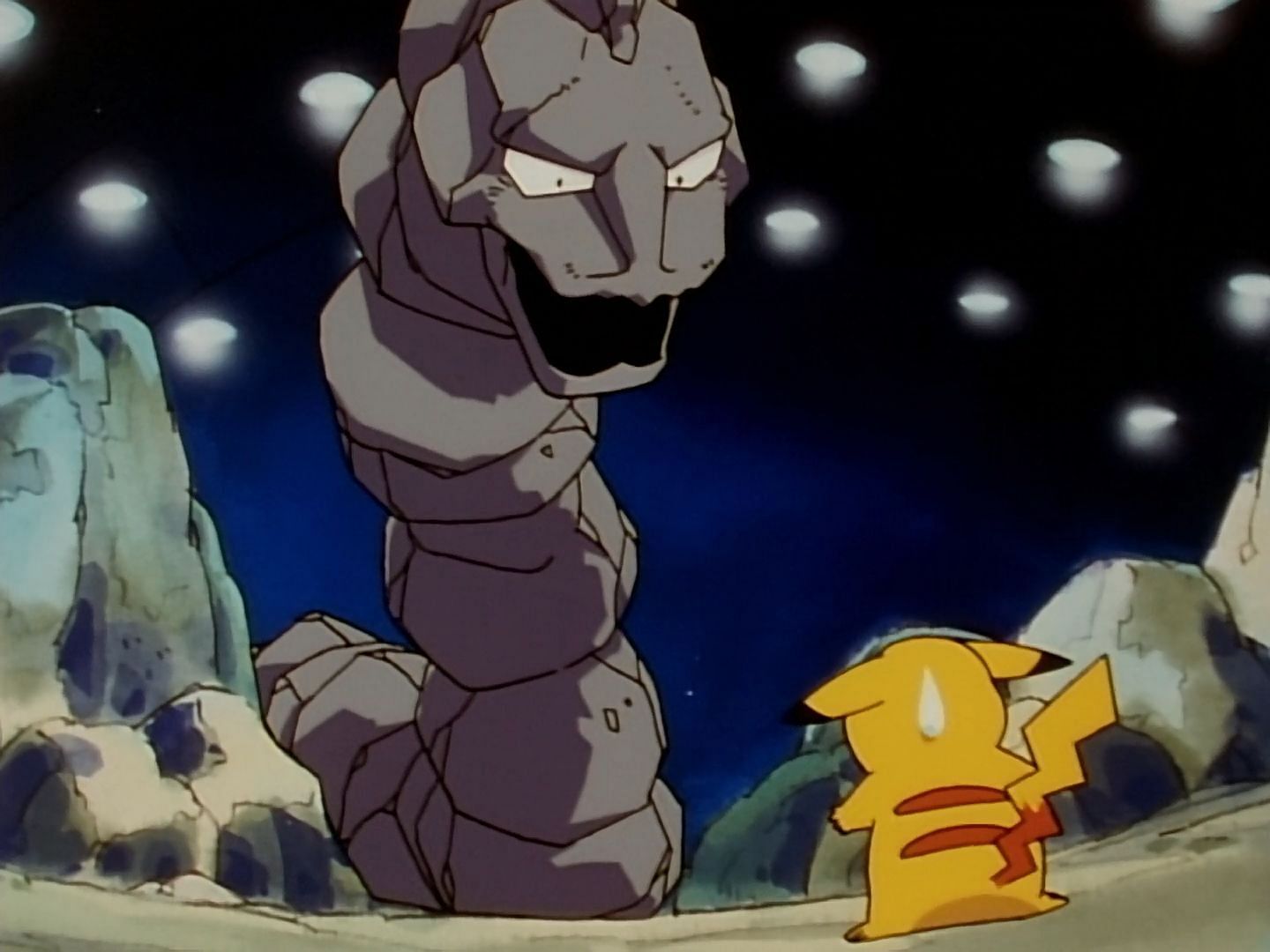 Pikachu had a rough time against Brock&#039;s Onix (Image via The Pokemon Company)
