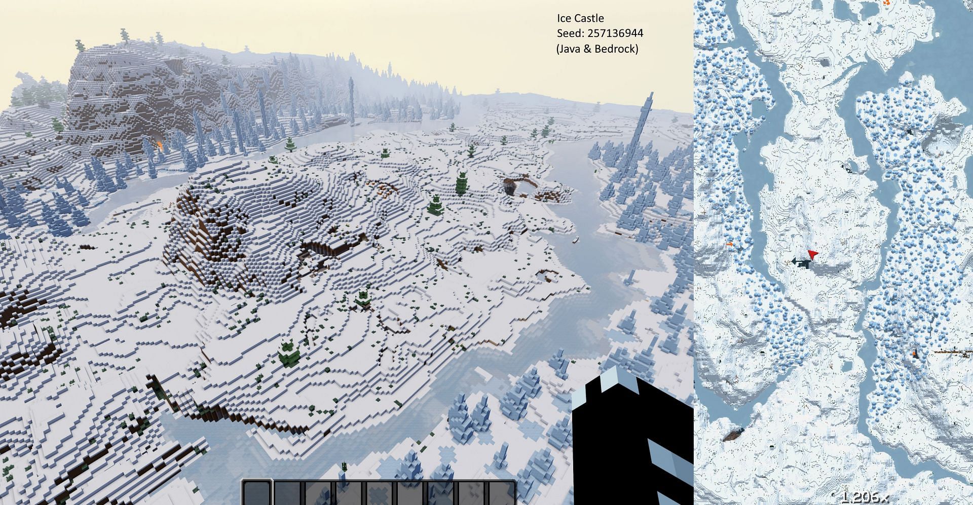 Pretty snow biome (Image via u/Winterplatypus on Reddit)