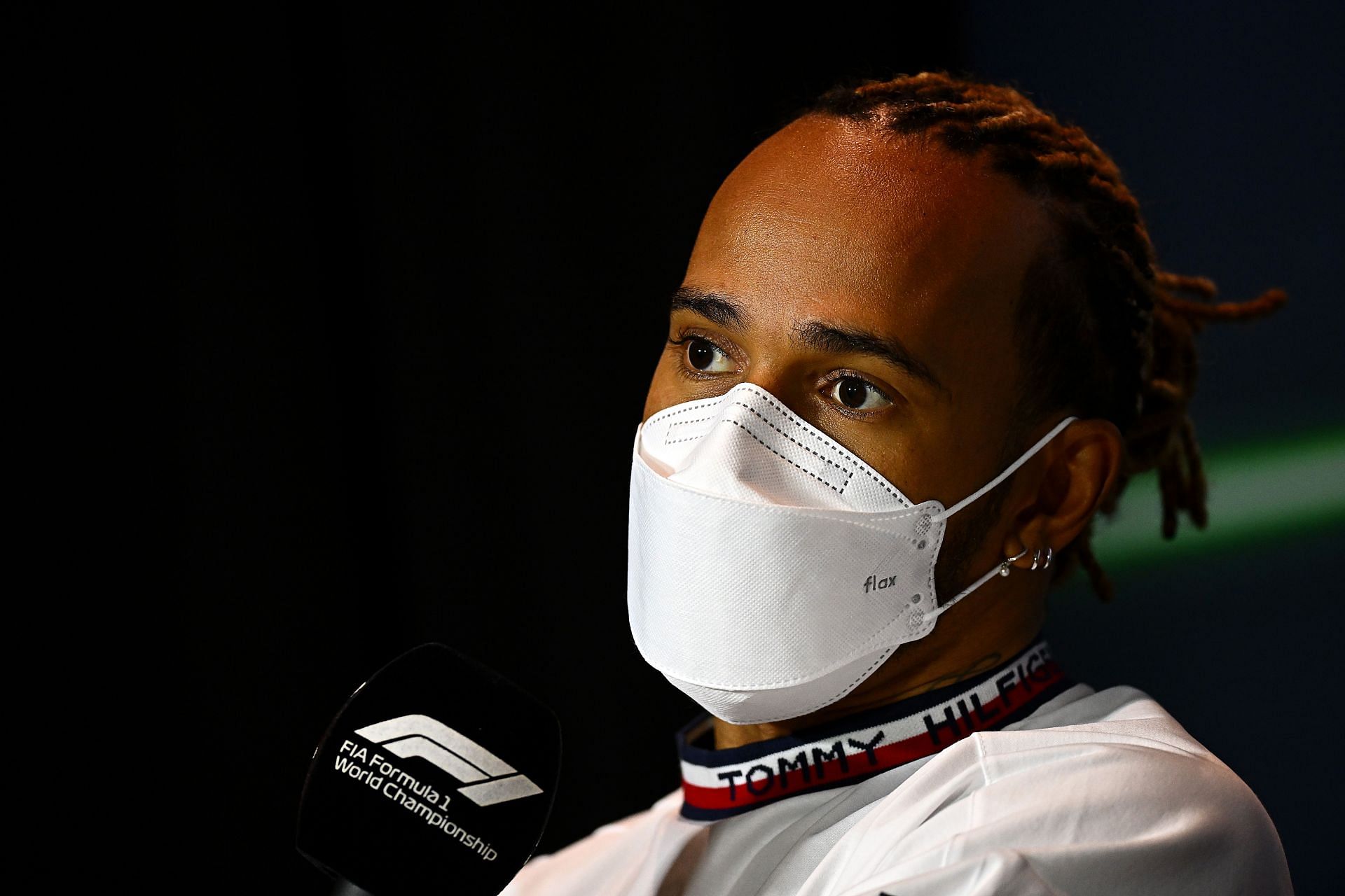 F1 Grand Prix of Saudi Arabia - Practice - Lewis Hamilton speaks in Jeddah