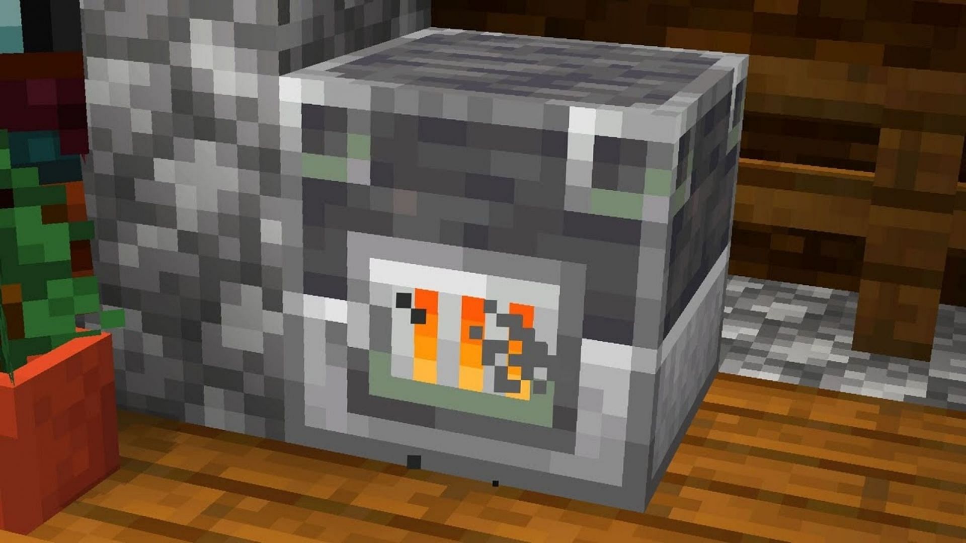 A blast furnace giving off its own light source (Image via YouTube/OMGCraft)