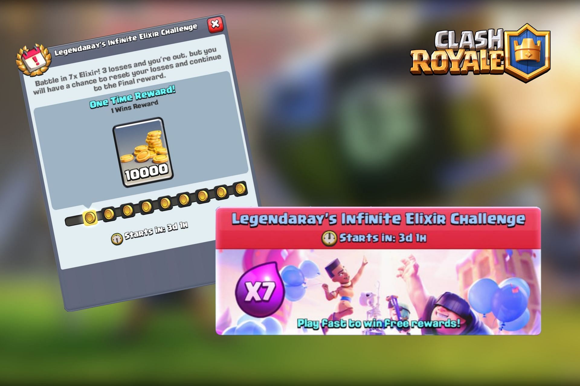 The Legendary&#039;s Infinite Elixir Challenge in Clash Royale (Image via Sportskeeda)