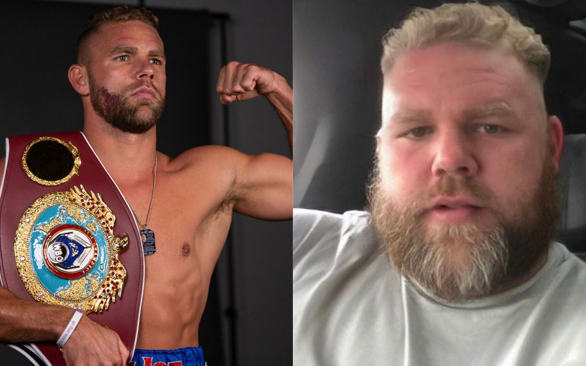 Billy Joe Saunders in peak shape (left) compared to now (right)