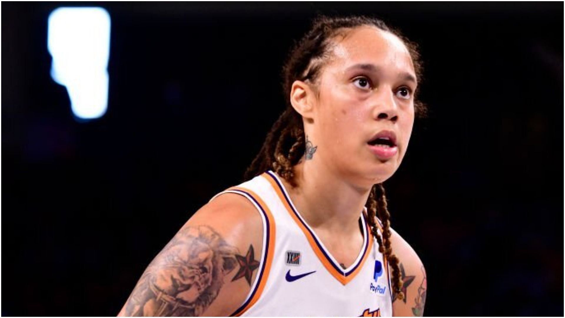 Brittney Griner was arrested back in February at the airport after hash oil was found in her luggage (Image via Barry Gossage/Getty Images)