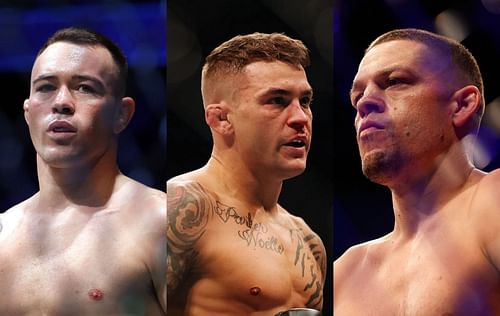 Colby Covington (left), Dustin Poirier (center) & Nate Diaz (right)