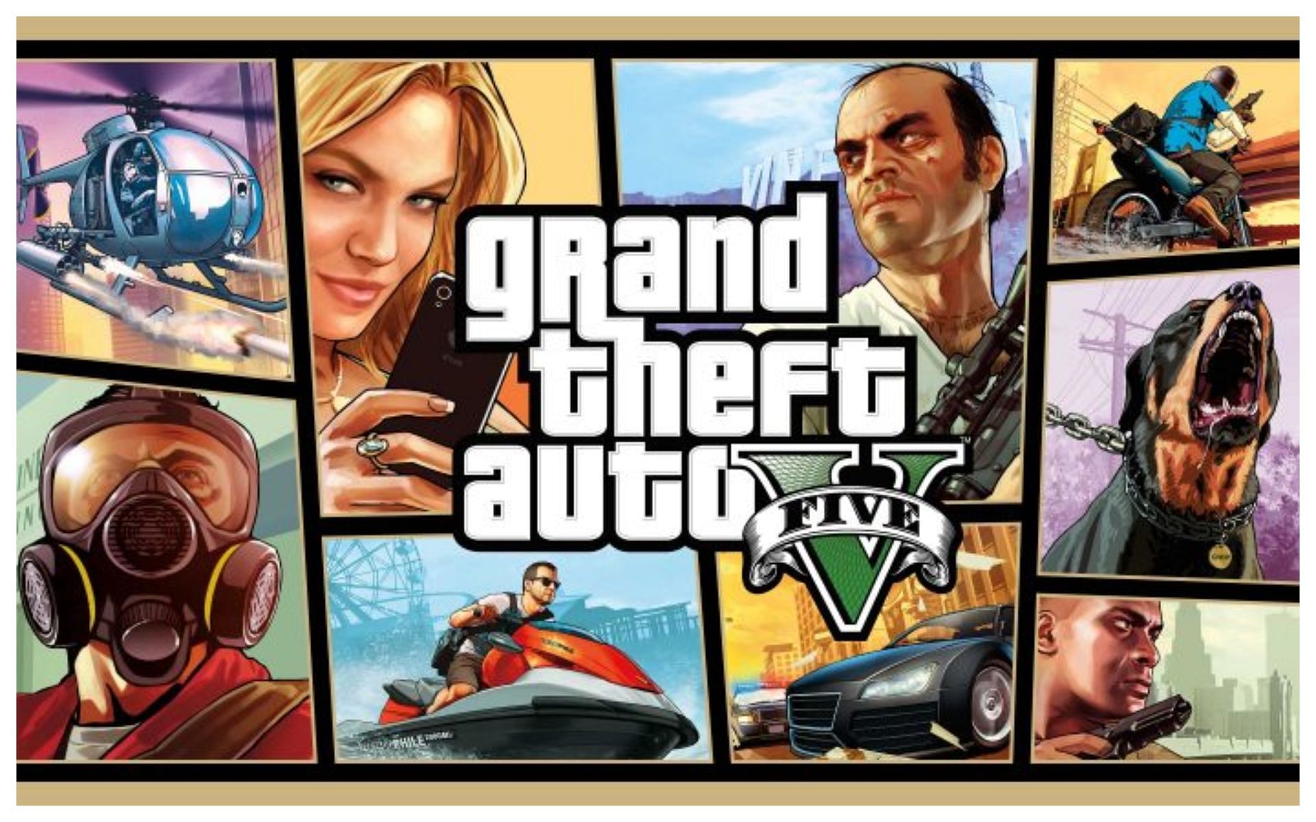 GTA 5 Expanded &amp; Enhanced&#039;s new cover (Image via Rockstar Games)