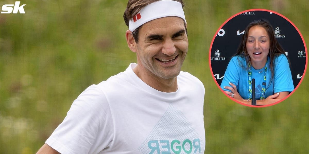 Jessica Pegula [inset] believes Roger Federer is not driven by money in tennis.