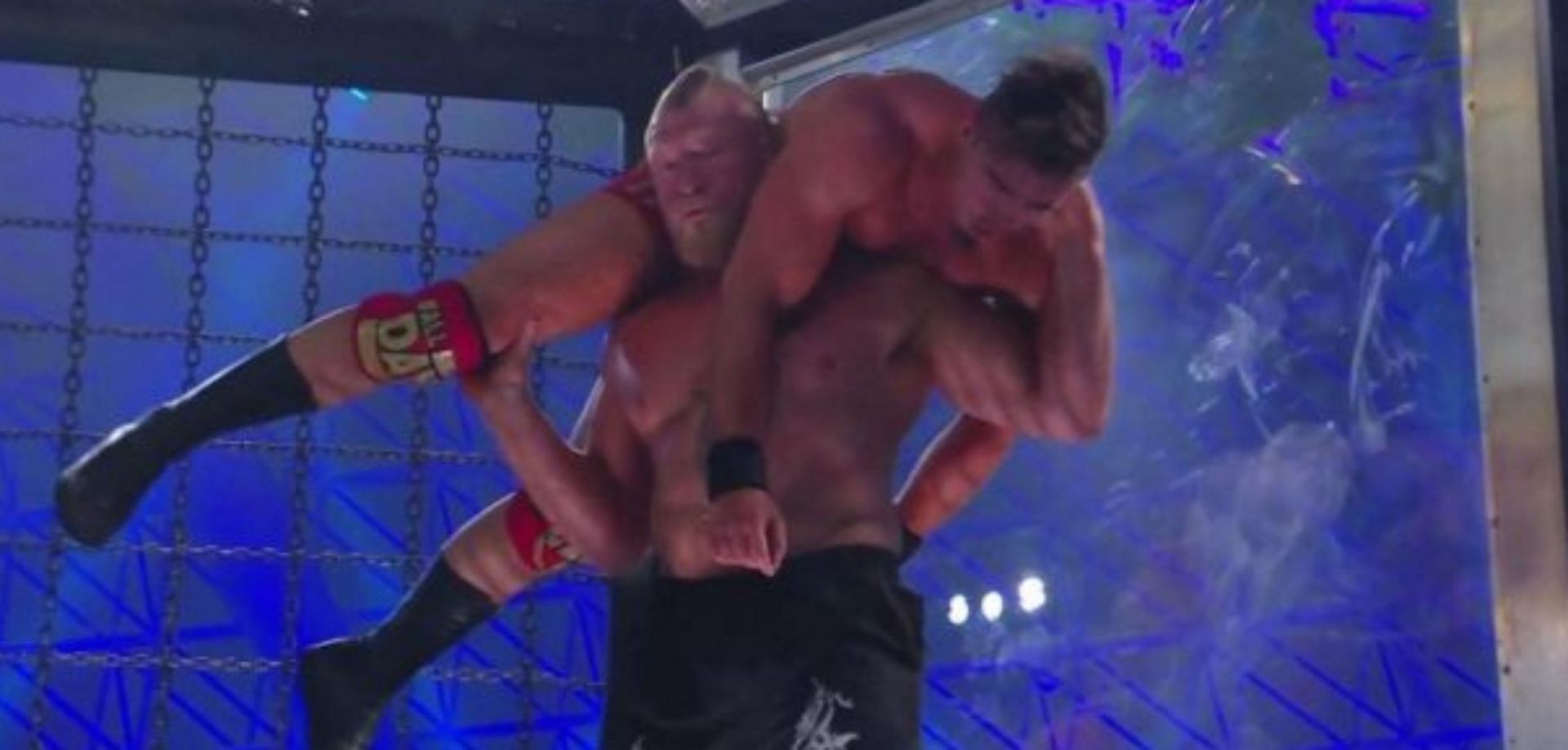 Austin Theory was on the end of a massive F5 from Brock Lesnar.
