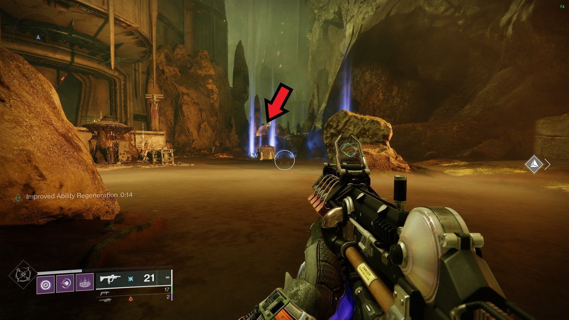 Lucent Moth located inside Temple of the Wrathful (Image via Destiny 2)