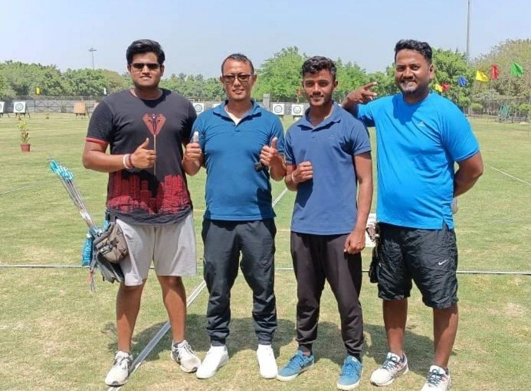 Neeraj Chauhan (second from right) with Tarundeep Rai, Sachin Gupta and Jayanta Talukdar. (PC: SAI)