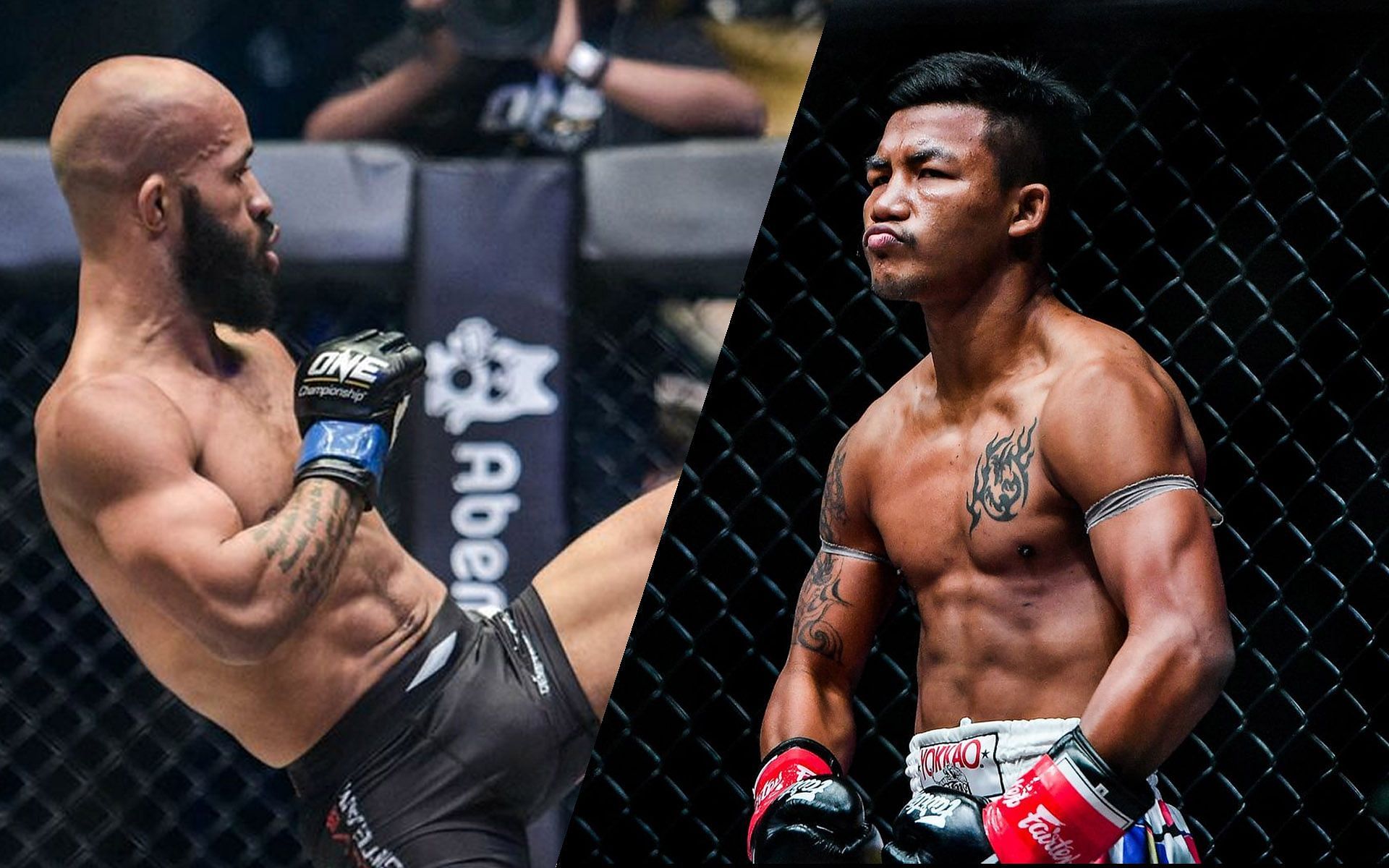Rodtang Jitmuangnon (L) doesn&#039;t know much about Demerious Johnson&#039;s (R) striking. | [Photos: ONE Championship]