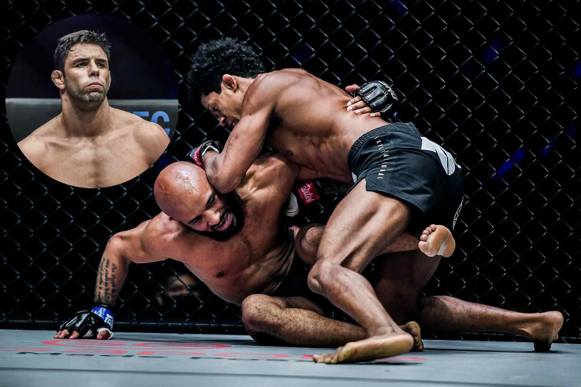 Marcus &#039;Buchecha&#039; Almeida (top left) was nowhere near surprised when his close friend Adriano Moraes defeated Demetrious Johnson at ONE on TNT I. [Photos ONE Championship]