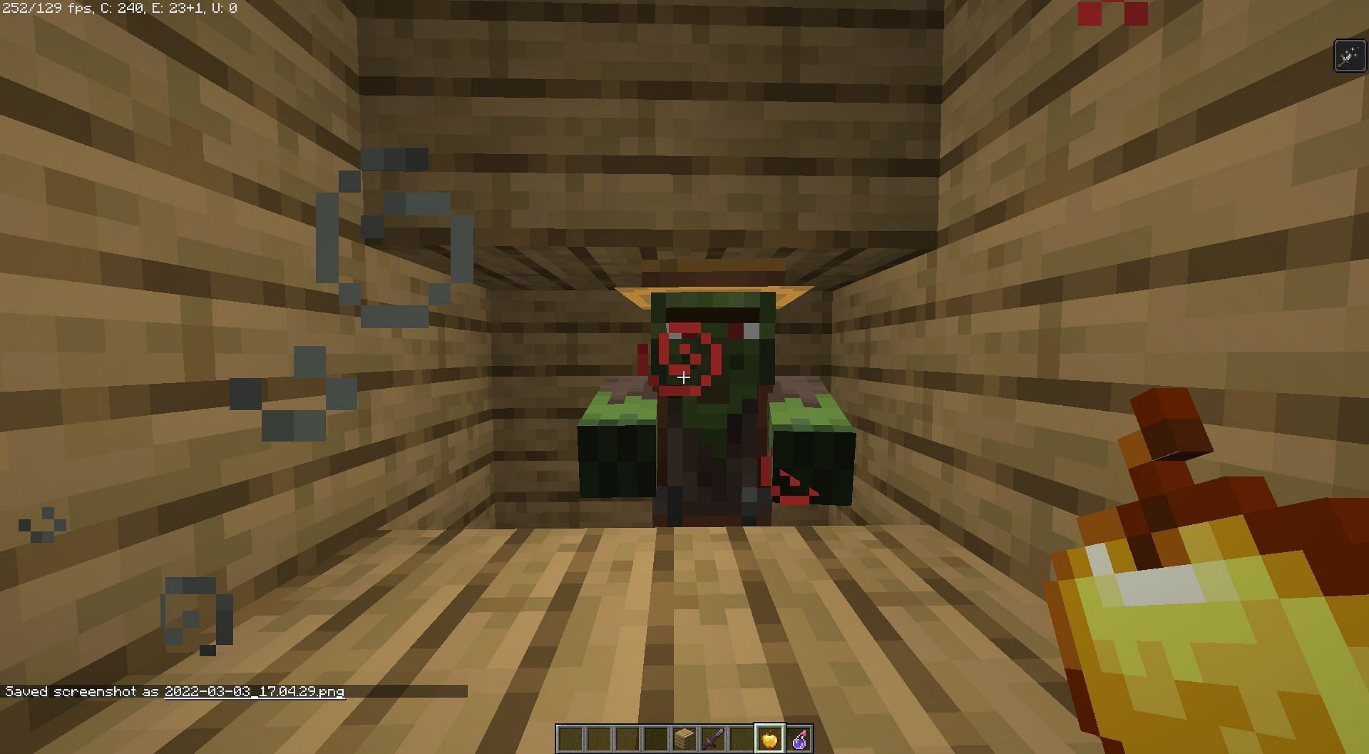 Curing them with weakness potion and golden apple (Image via Minecraft)