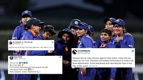 "Absolute dominating performance!"- Twitter erupts as India blow away West Indies by 155 runs in Women's World Cup 2022