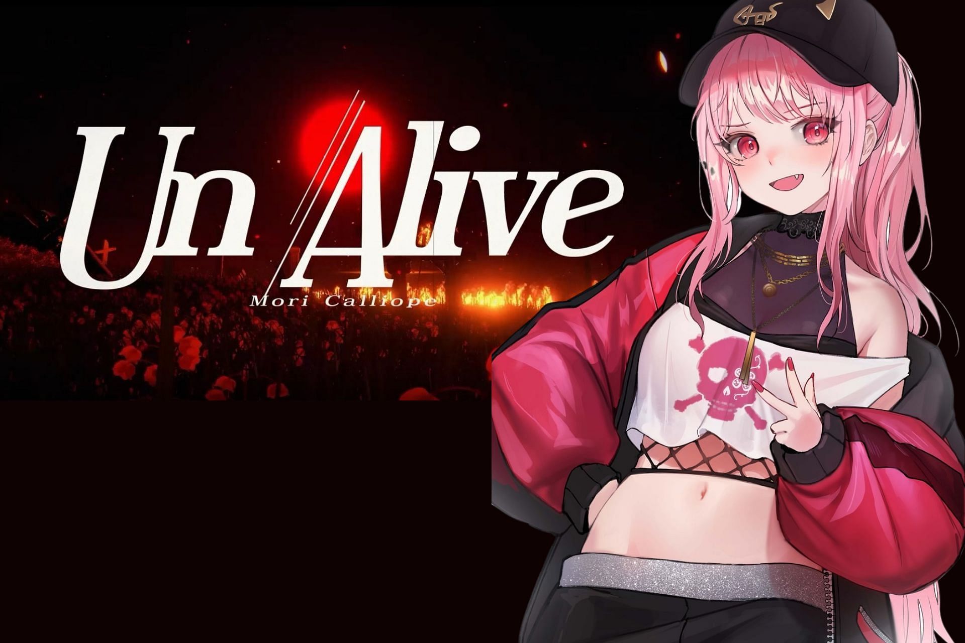 Hololive&#039;s Mori Calliope has both a 3D concert and an album coming soon (Image via Sportskeeda)