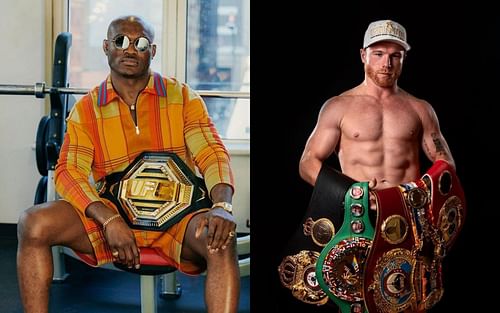 Kamaru Usman (L) and Canelo Alvarez (R) via Instagram @usman84kg and @canelo