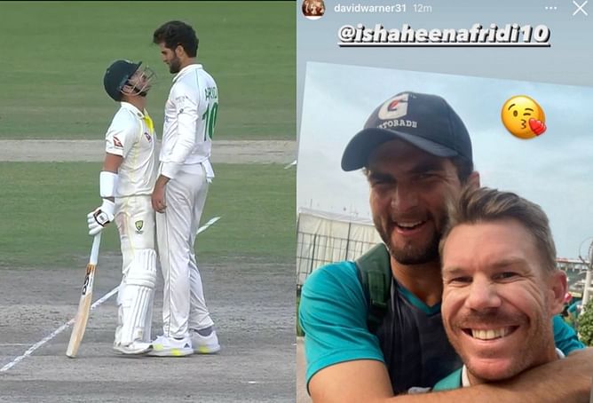 [Watch] Shaheen Afridi 'stares down' David Warner during Australia's second innings on Day 3 of the Lahore Test
