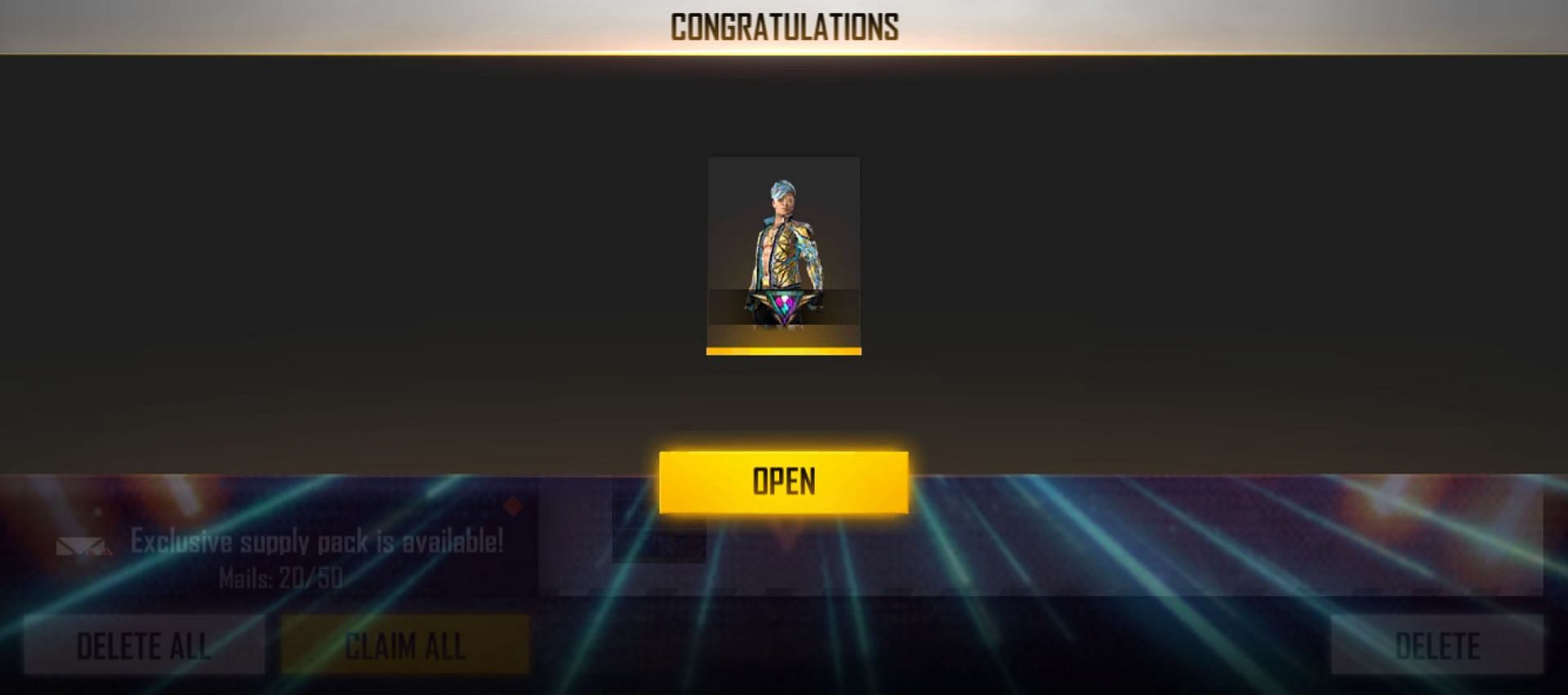 Claim the Free Fire redeem code reward from the mail (Image via Garena)