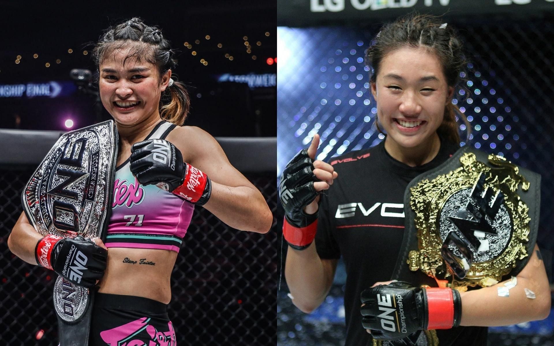 Stamp Fairtex (left) will challenge Angela Lee (right) for the atomweight belt at ONE: X. (Images courtesy of ONE Championship)