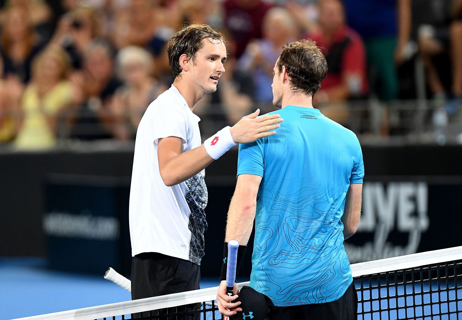 Daniil Medvedev and Andy Murray after their match at the 2019 Brisbane International