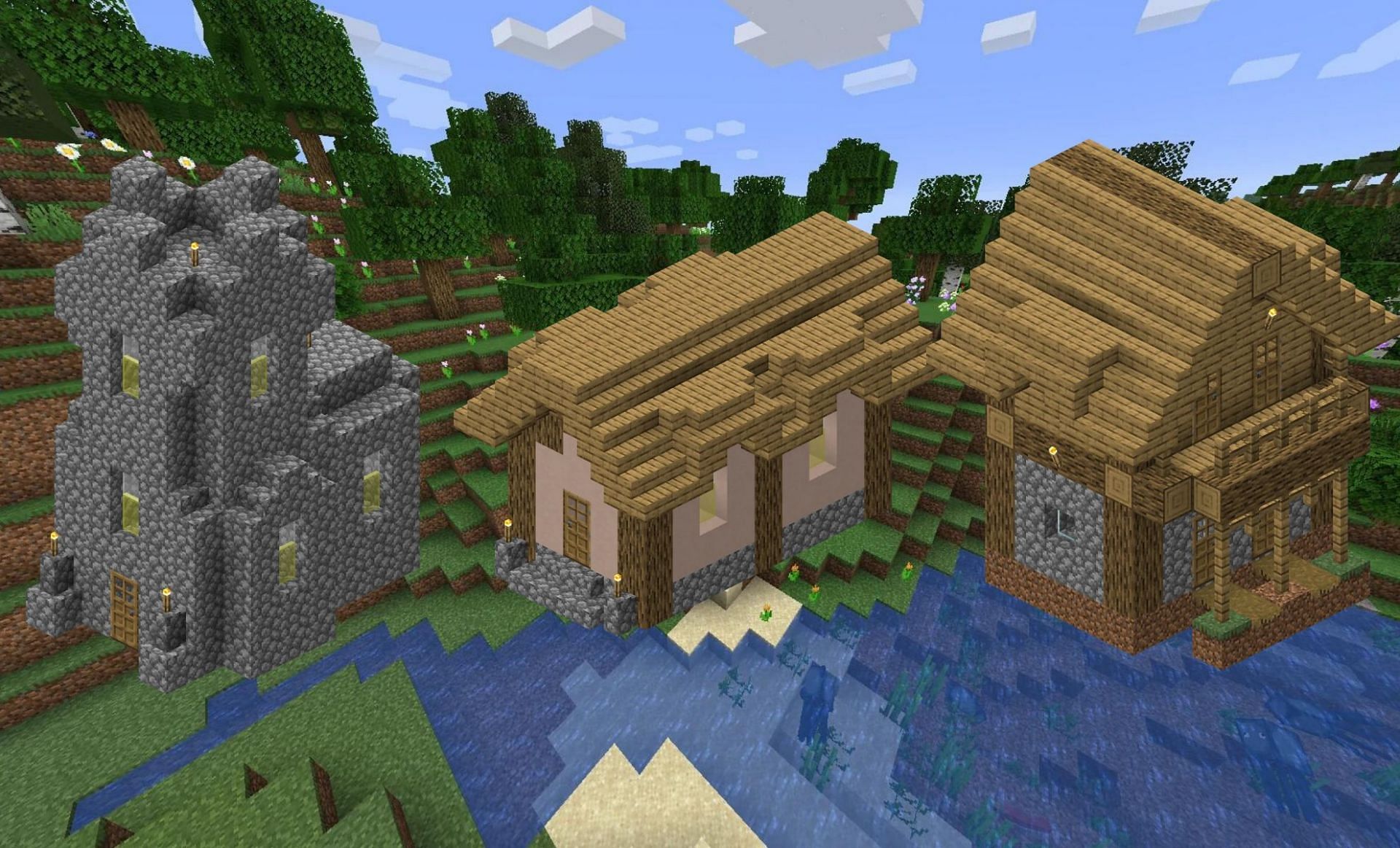 Villager house designs (Image via Minecraft Wiki)