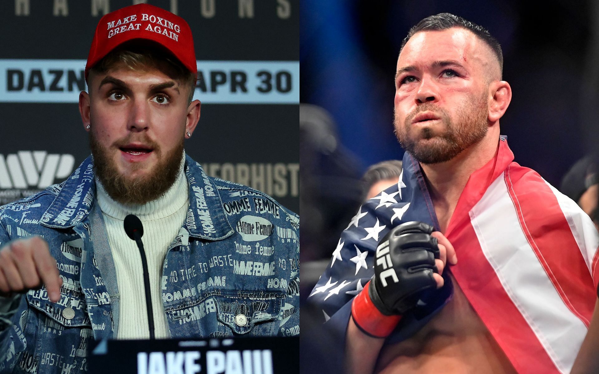 Jake Paul (left) and Colby Covington (right) (Images via Getty)