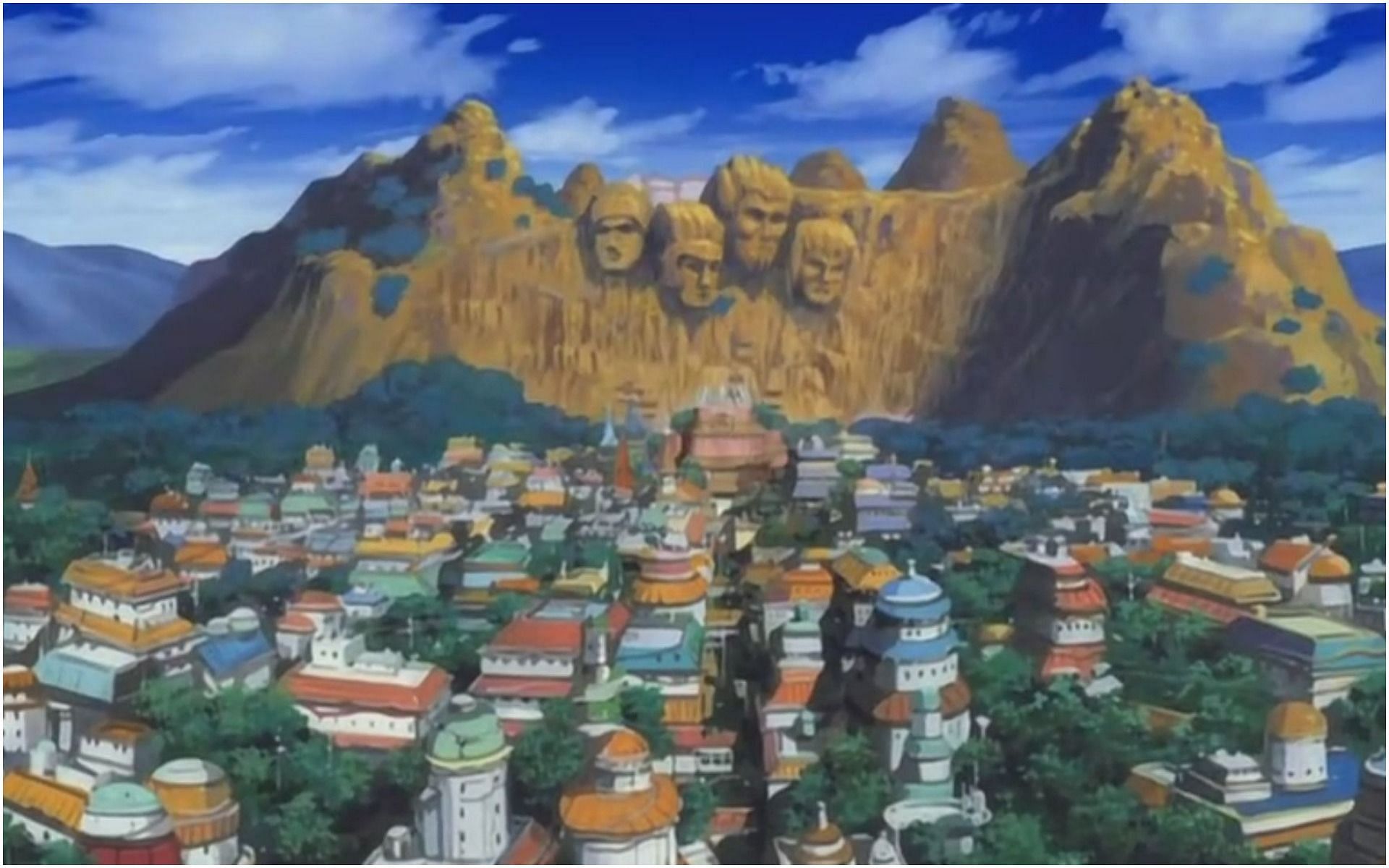 Comparing some of the villages in the Naruto series (image via Pierrot)
