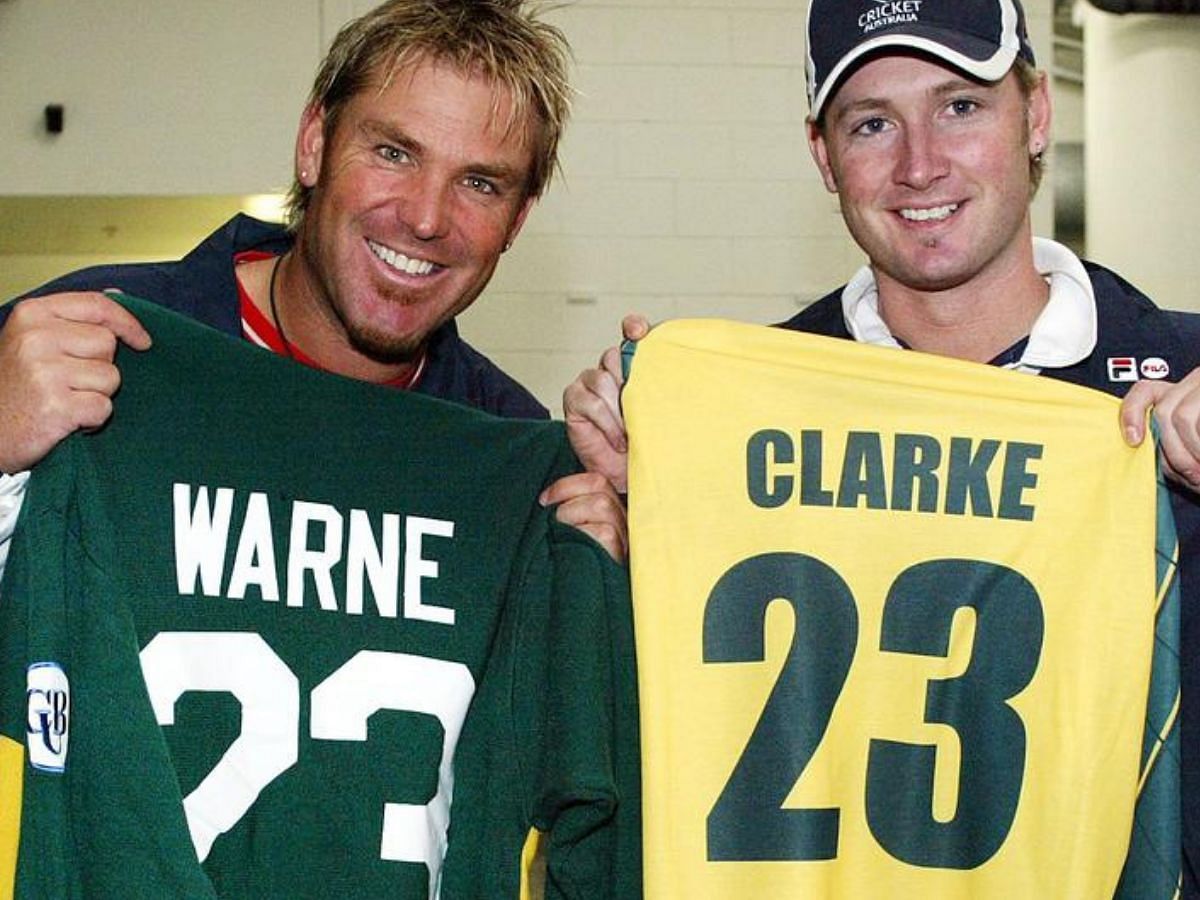 Shane Warne handed his ODI number 23 to Michael Clarke