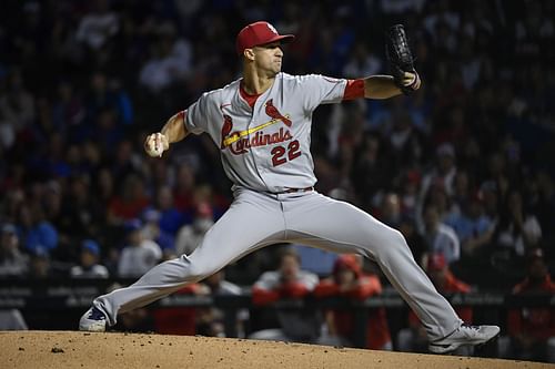 Flaherty pitches at Wrigley Field during a St Louis Cardinals v Chicago Cubs game