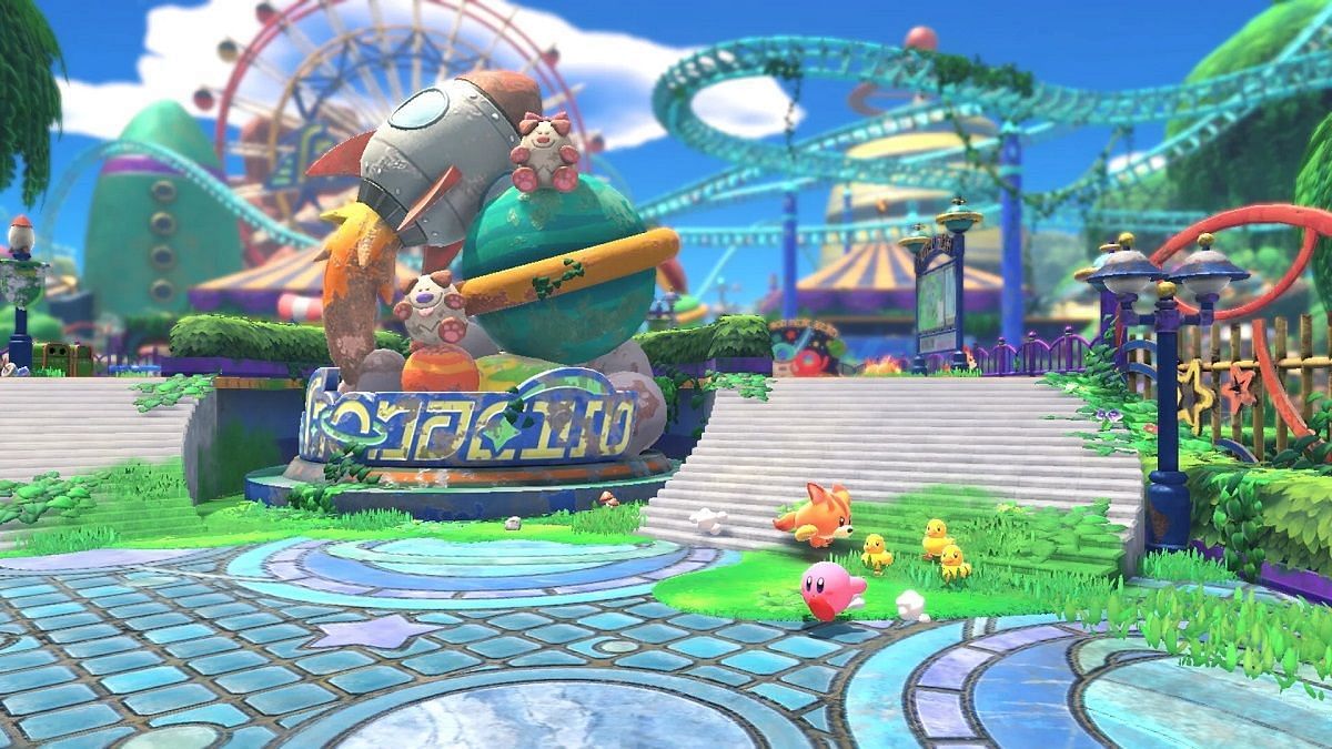 Players can find gacha figure capsules while exploring Kirby and the Forgotten Land (Image via Nintendo)