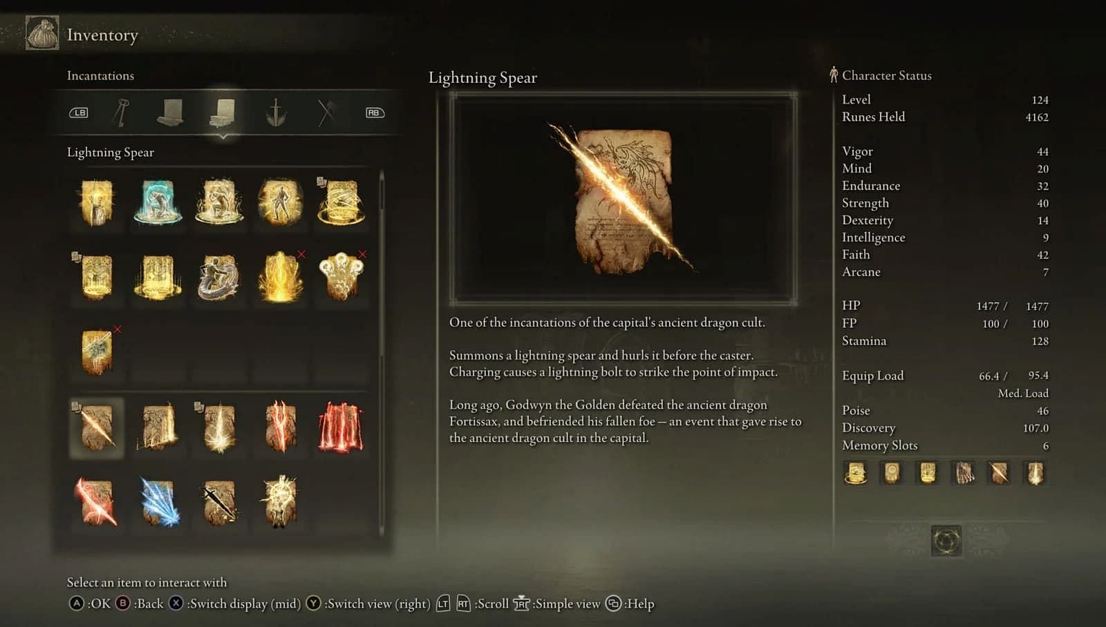 A look at the Lightning Spear Incantation in Elden Ring (Image via FromSoftware Inc.)