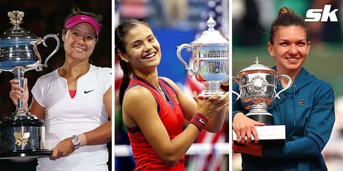 L-R: Li Na, Emma Raducanu and Simona Halep